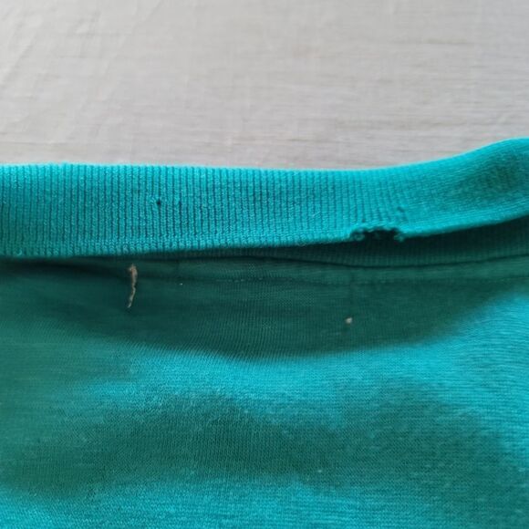 The Classics by Lauren Brooks 38 18W teal collared pullover sweater 80's vintage - Picture 7 of 7